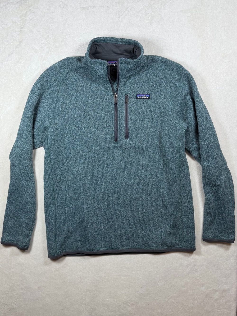 Patagonia Size Large Teal Green Quarter-Zip Better Sweater Fleece Pullover